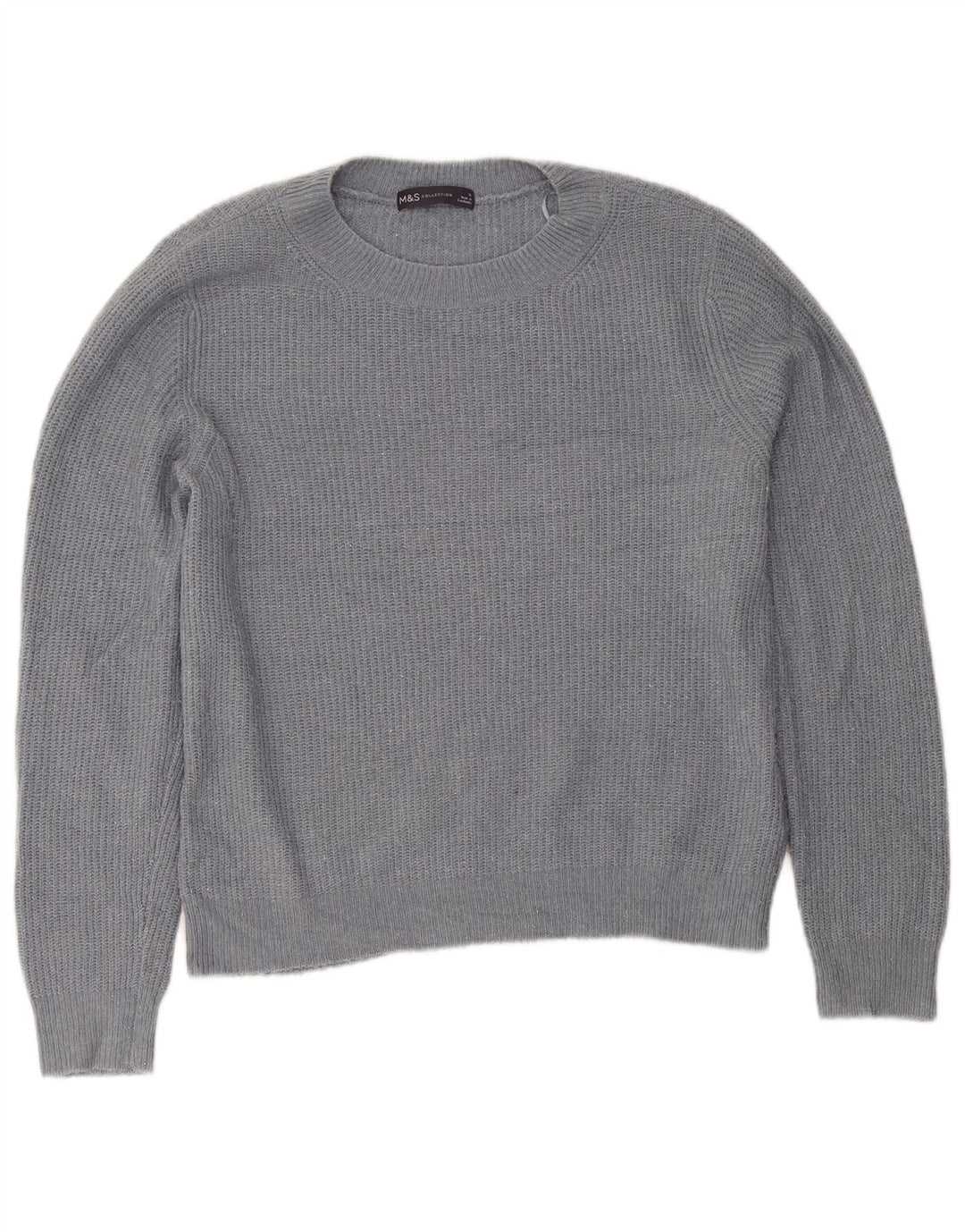 Pulover pentru femei Marks & Spencer cu decolteu rotund UK 12 Medium Gri Acrilic