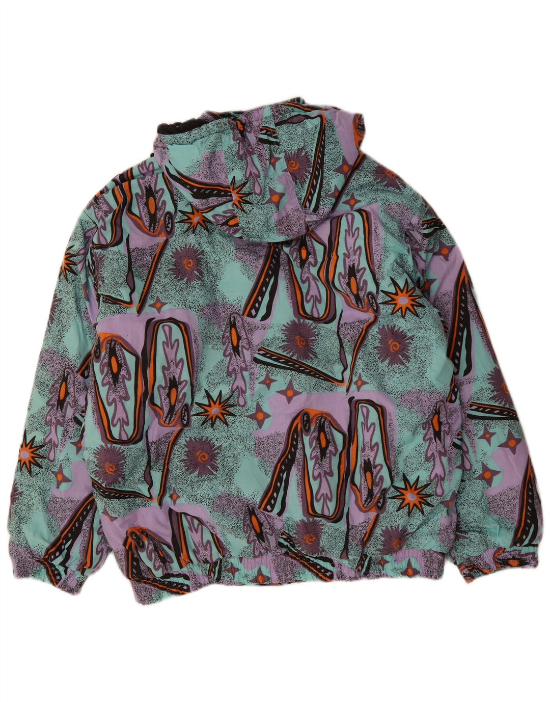 Jachetă de vânt pentru bărbați VINTAGE cu model abstract, UK 38, turcoaz mediu