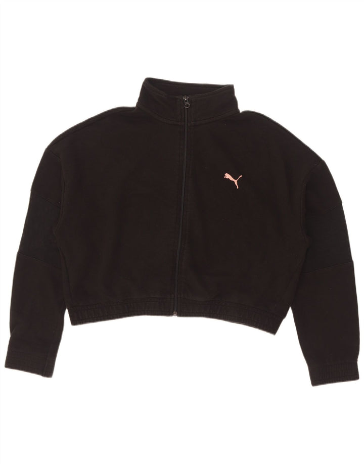 Jachetă de top pentru trening Puma Crop Oversized UK 10 Bumbac negru mic