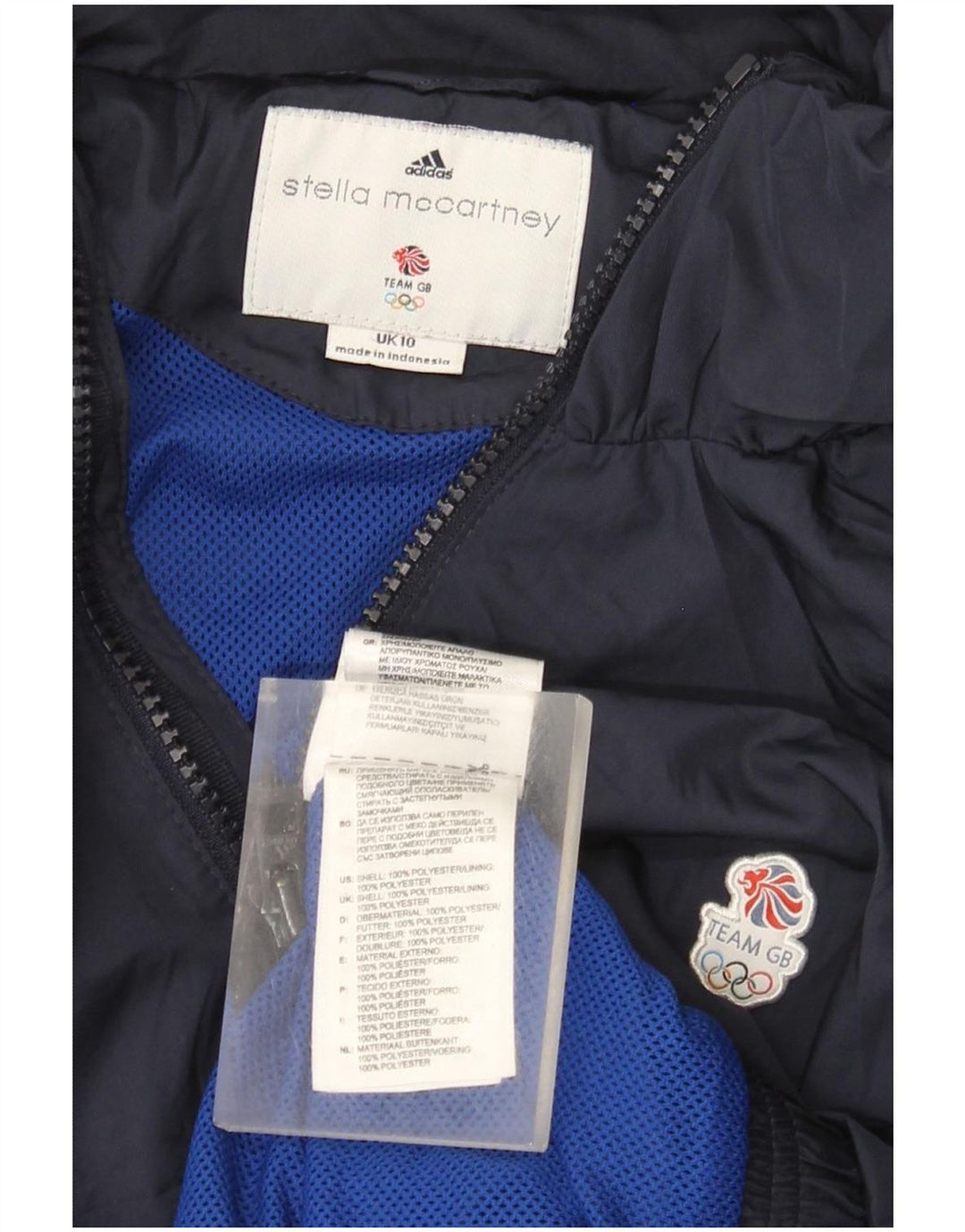 Jachetă de ploaie supradimensionată Stella McCartney pentru femei Adidas UK 10 Small Bleumarin