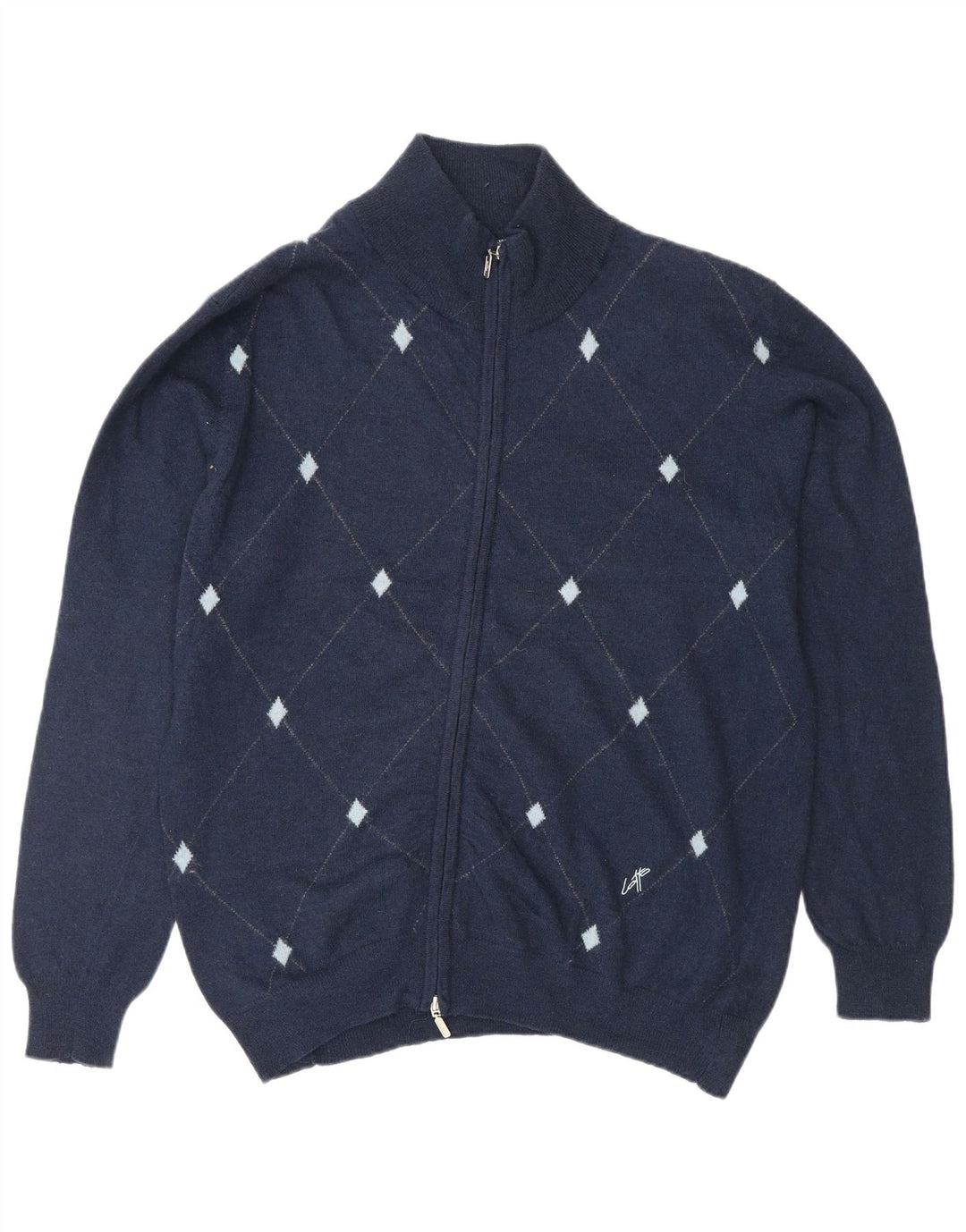 Pulover cardigan pentru bărbați Lotto 2XL bleumarin Argyle/Diamond Bumbac
