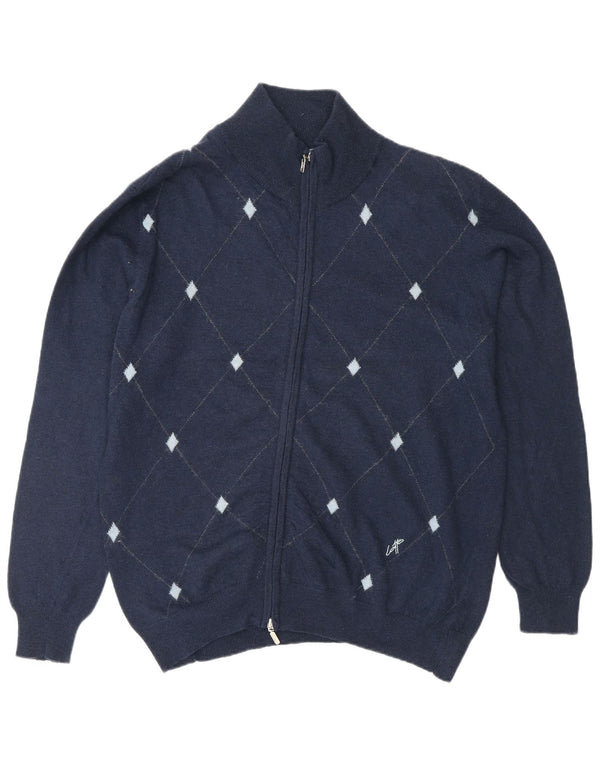 Pulover cardigan pentru bărbați Lotto 2XL bleumarin Argyle/Diamond Bumbac