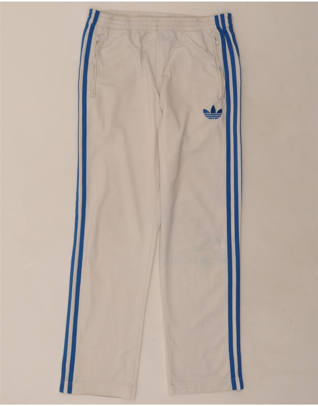 Pantaloni de trening Adidas pentru bărbați, poliester alb, mic
