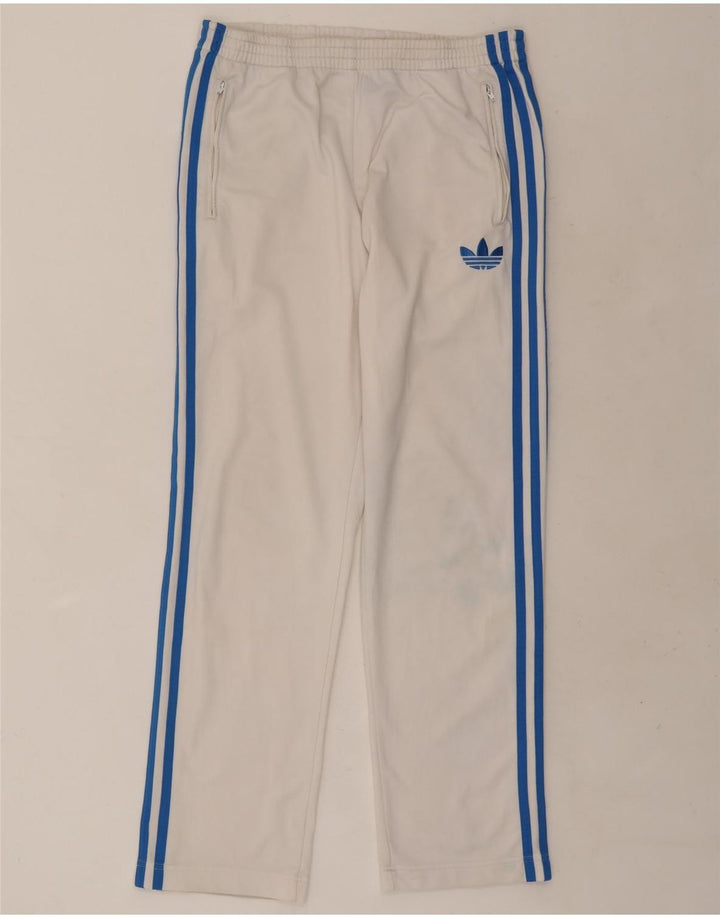 Pantaloni de trening Adidas pentru bărbați, poliester alb, mic