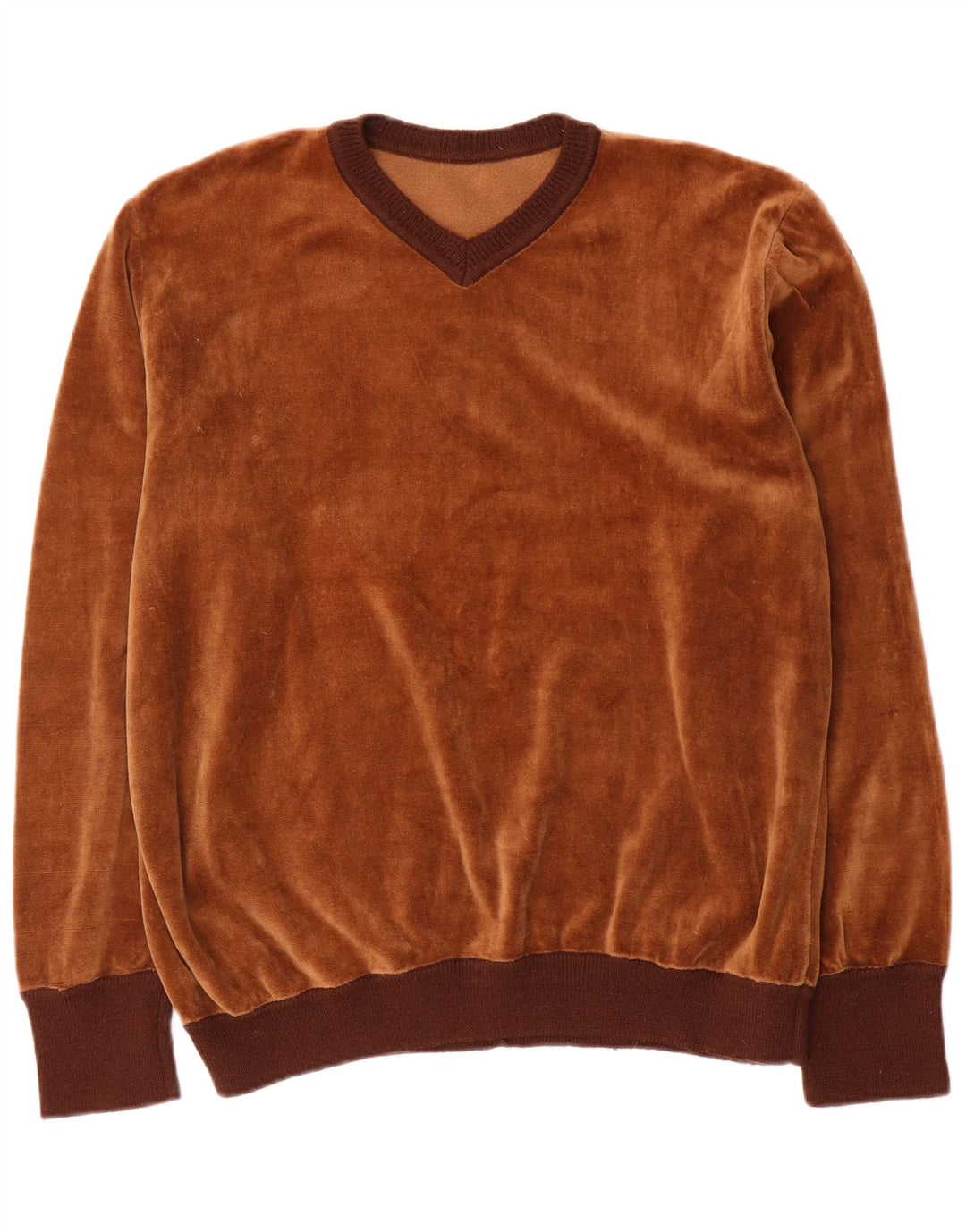 Hanorac vintage pentru bărbați din velur Jumper mare maro
