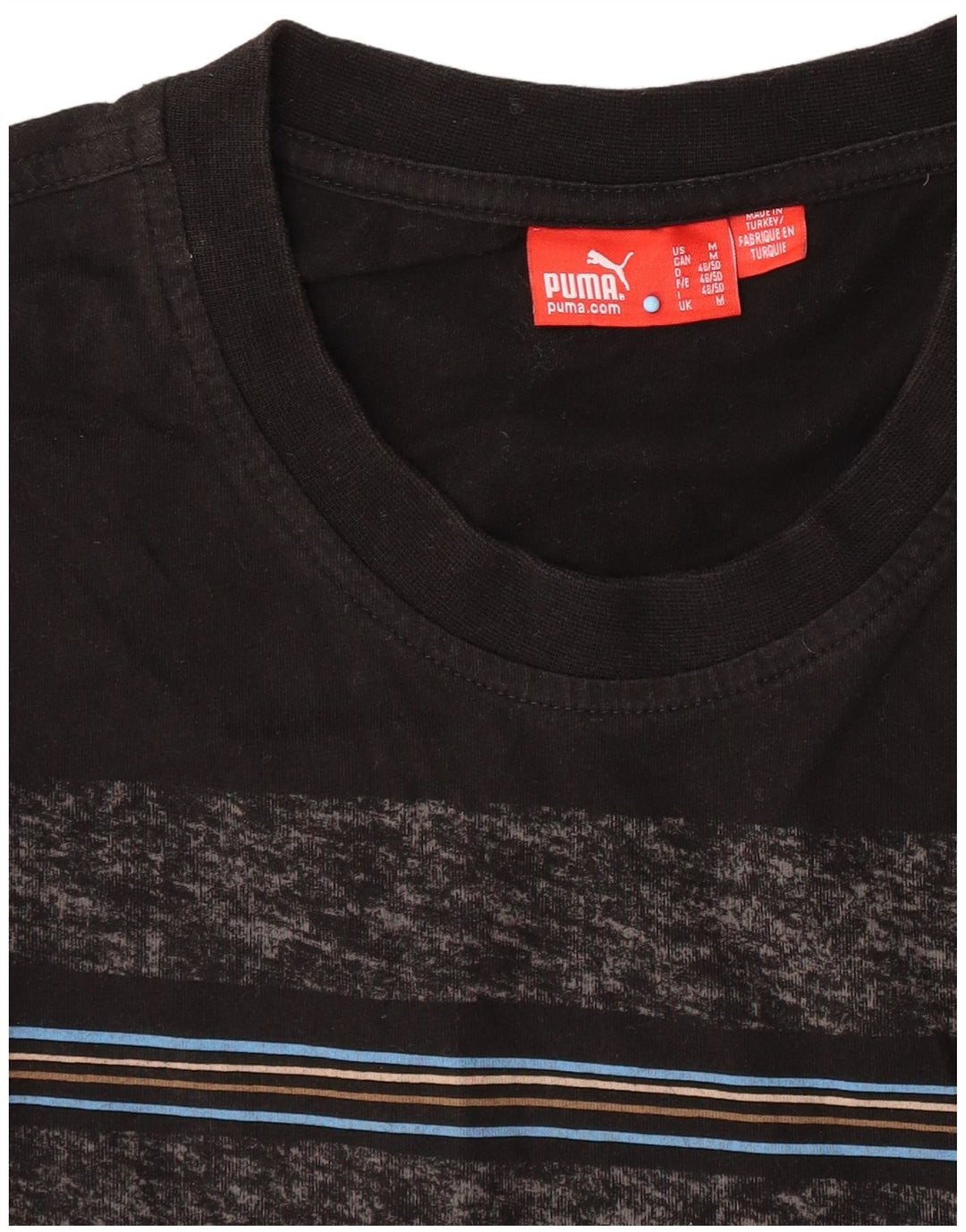 Tricou pentru bărbați Puma Top Medium Black Striped