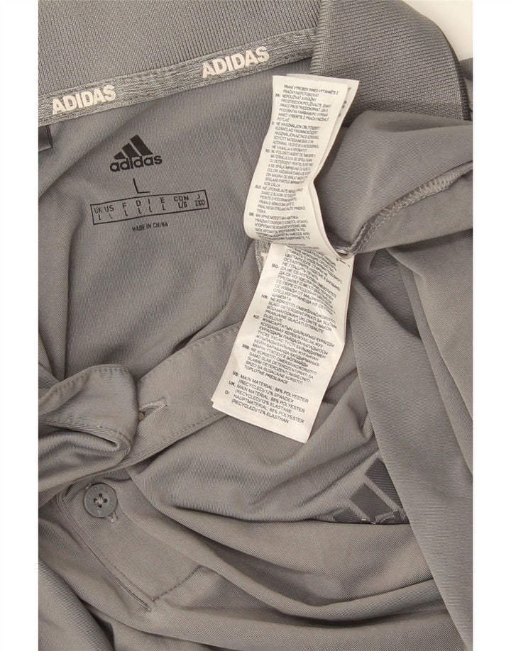 Tricou polo ADIDAS pentru bărbați, mare, gri din poliester