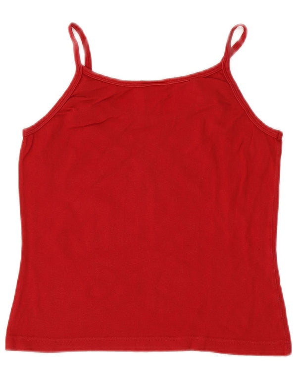 Lacoste Crop Cami Top pentru femei Mărimea 40 Bumbac Roșu Mediu