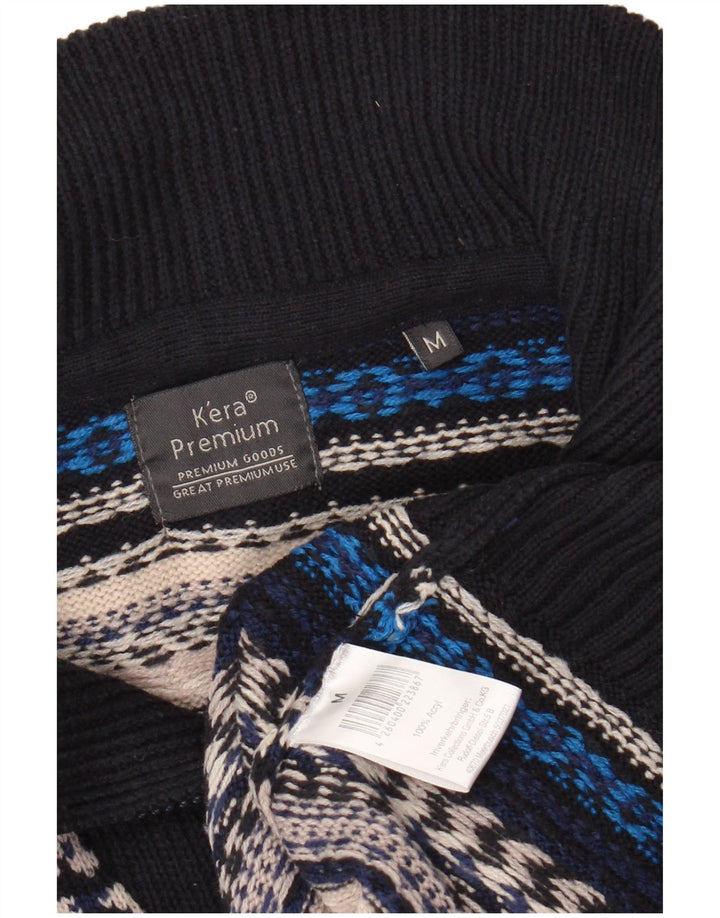 Pulover VINTAGE pentru bărbați, cu fermoar, cu gât, mediu, multicolor, cu dungi acrilice