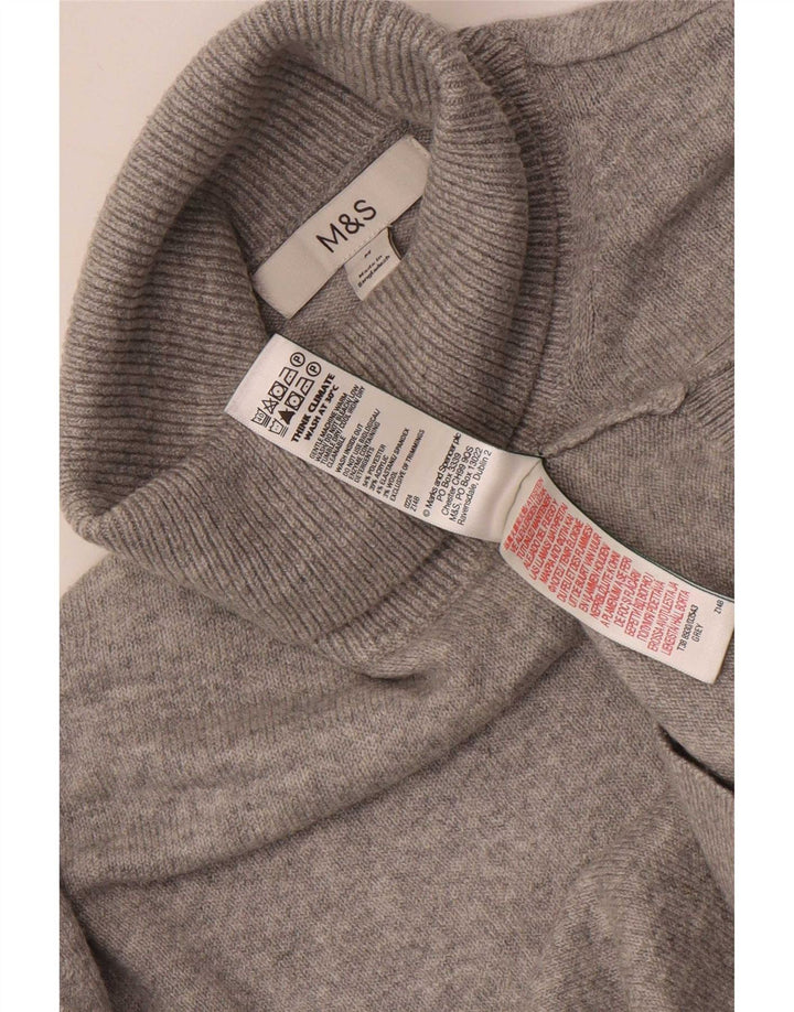 Pulover pentru bărbați Marks & Spencer cu gât rulat, poliester mediu gri