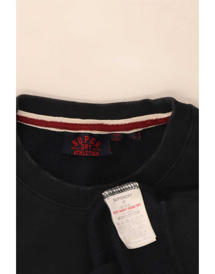 Pulover pentru bărbați Superdry Pulover mare din bumbac bleumarin