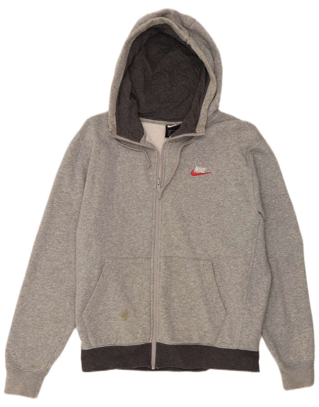 Pulover Nike pentru bărbați, cu fermoar, bumbac cu pete, gri mediu
