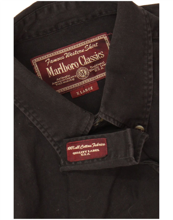 Cămașă pentru bărbați Marlboro Classics XL, bumbac negru