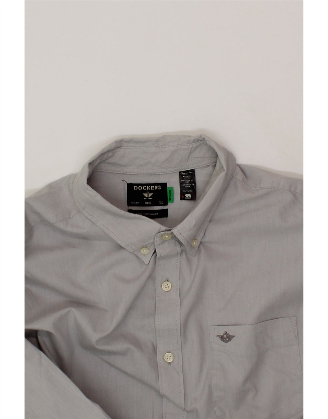 DOCKERS Mens Shirt XL Grey Cotton Vintage Dockers and Second-Hand Dockers from Messina Hembry 