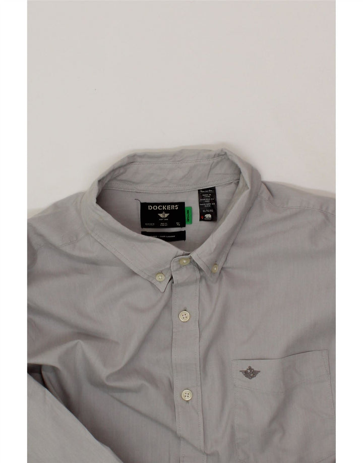 DOCKERS Mens Shirt XL Grey Cotton Vintage Dockers and Second-Hand Dockers from Messina Hembry 