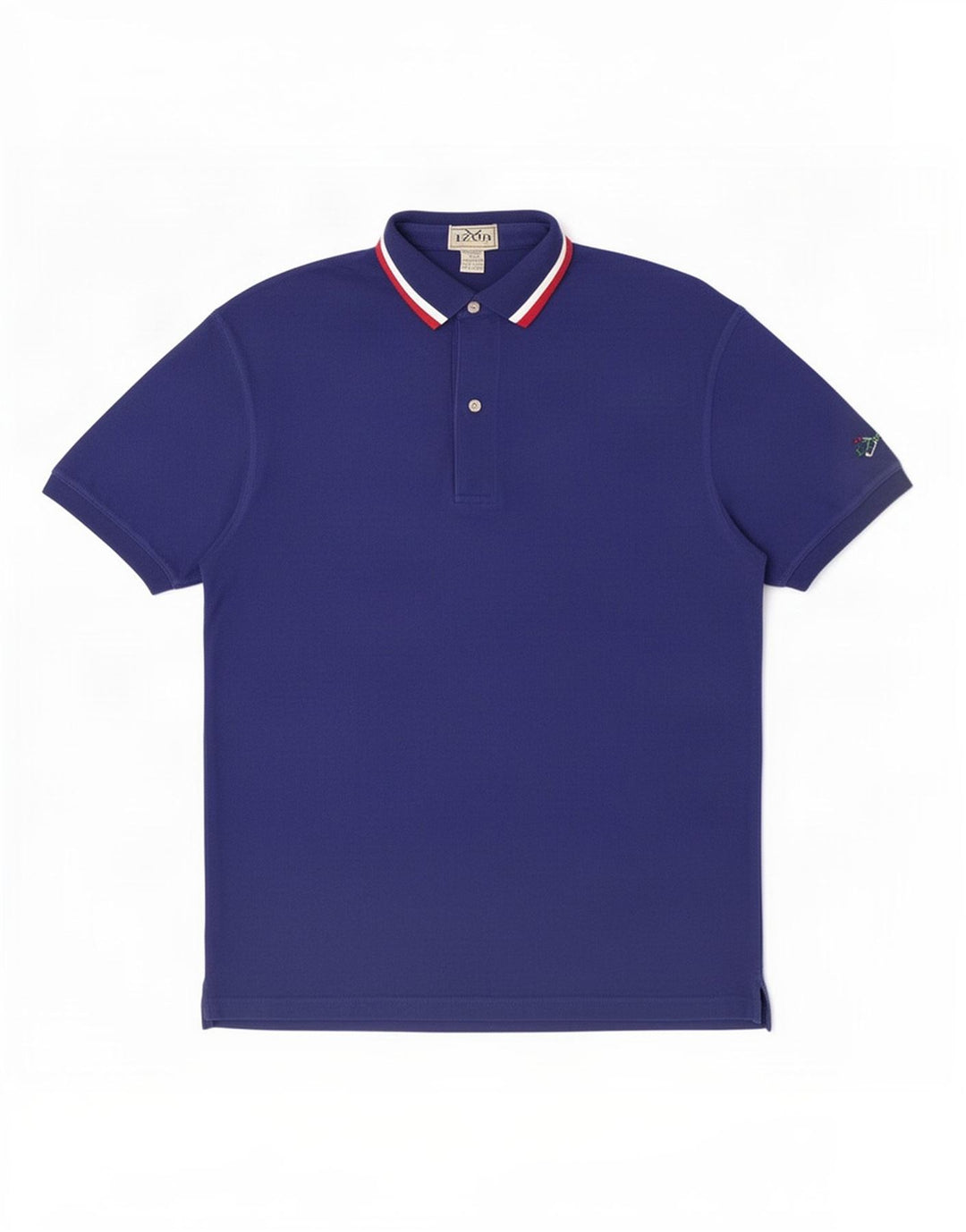 Tricou polo Izod pentru bărbați, bumbac cu dungi albastre medii