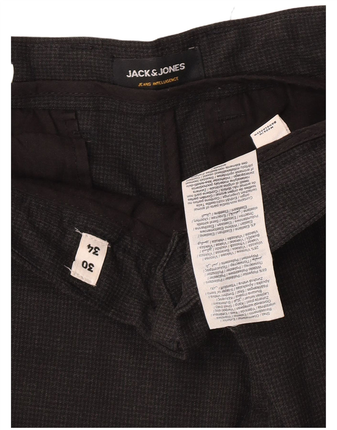 Jack & Jones Pantaloni subțiri pentru bărbați L30 L32 Poliester cu picioare de hâine gri
