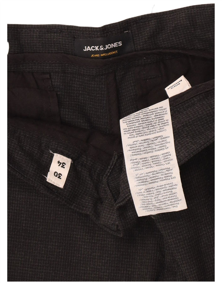 Jack & Jones Pantaloni subțiri pentru bărbați L30 L32 Poliester cu picioare de hâine gri