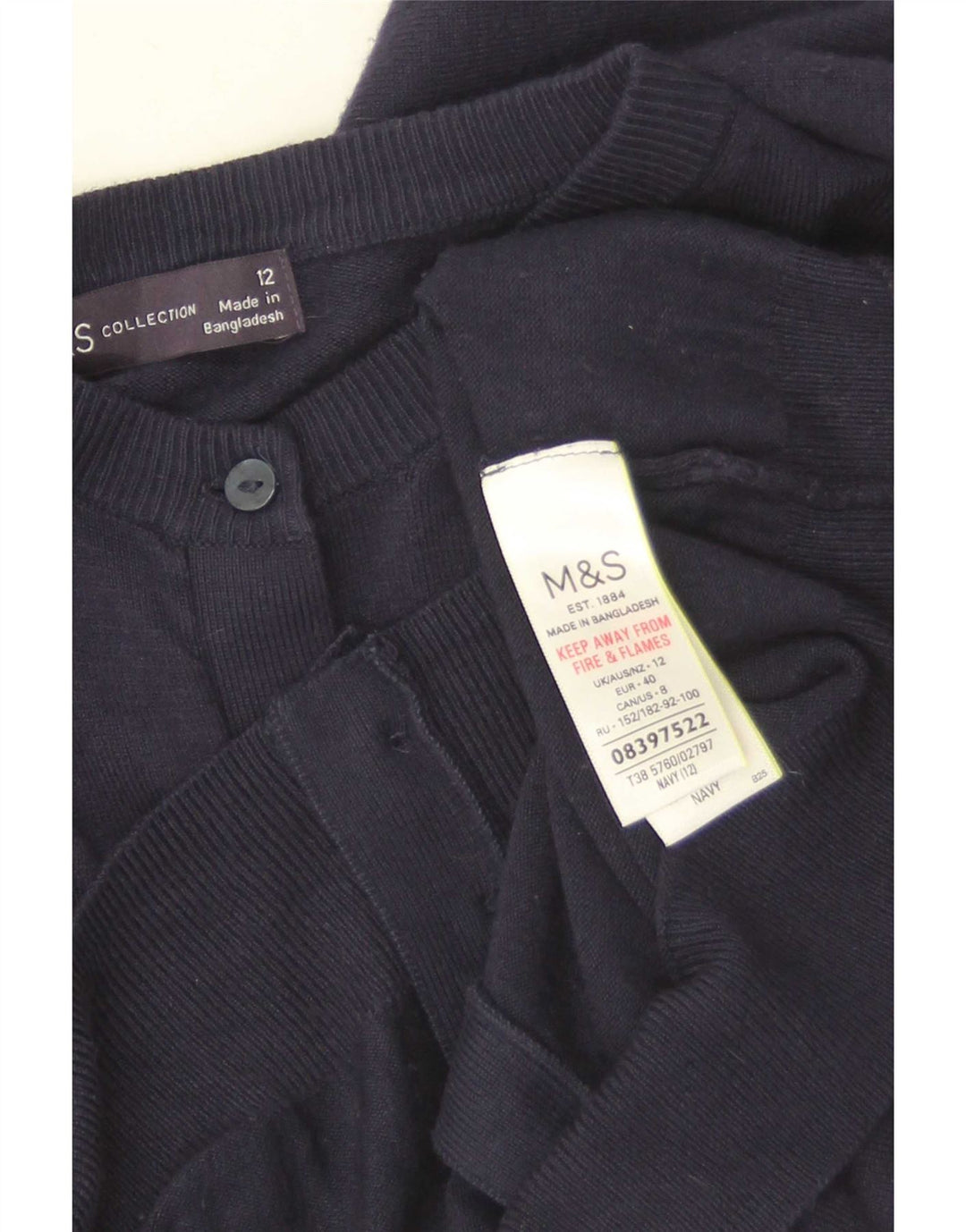 Pulover cardigan pentru femei Marks & Spencer UK 12 Medium Bleumarin Viscoză