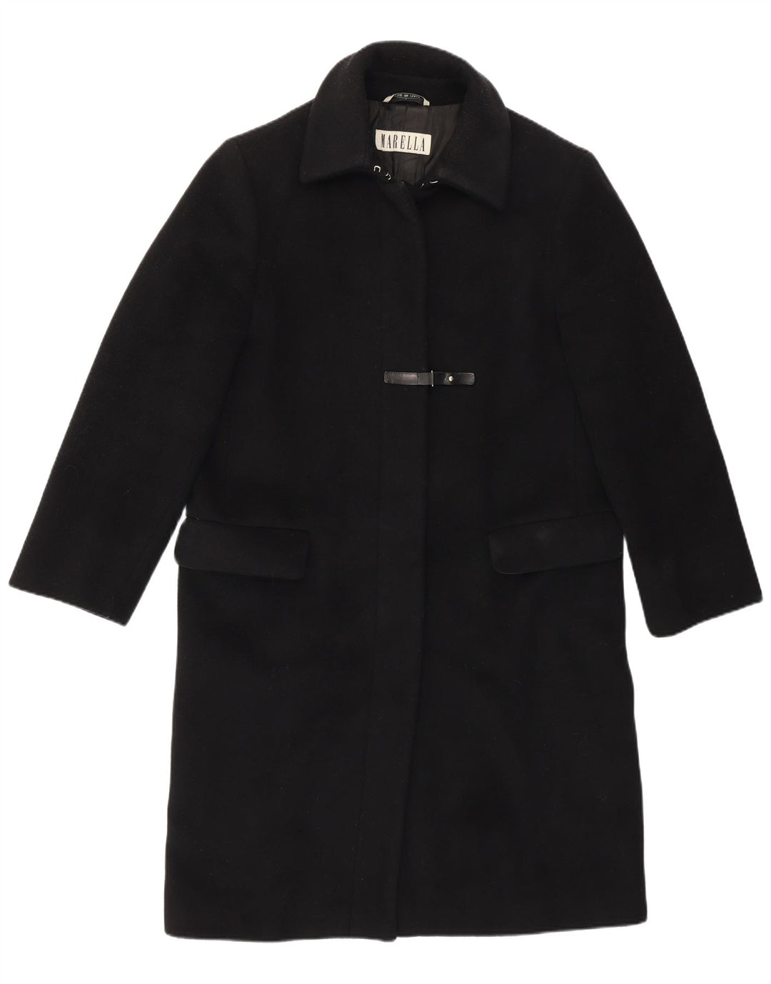 Pardesiu pentru femei Marella UK 12, lână virgină medie, neagră