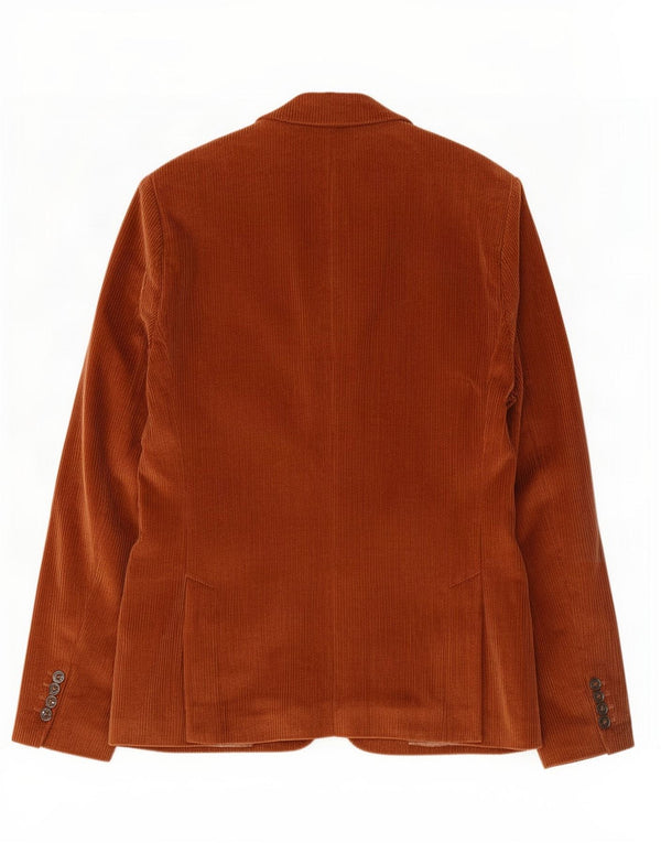 Jachetă pentru bărbați din velur cu 2 nasturi Zara EU 54 XL bumbac maro