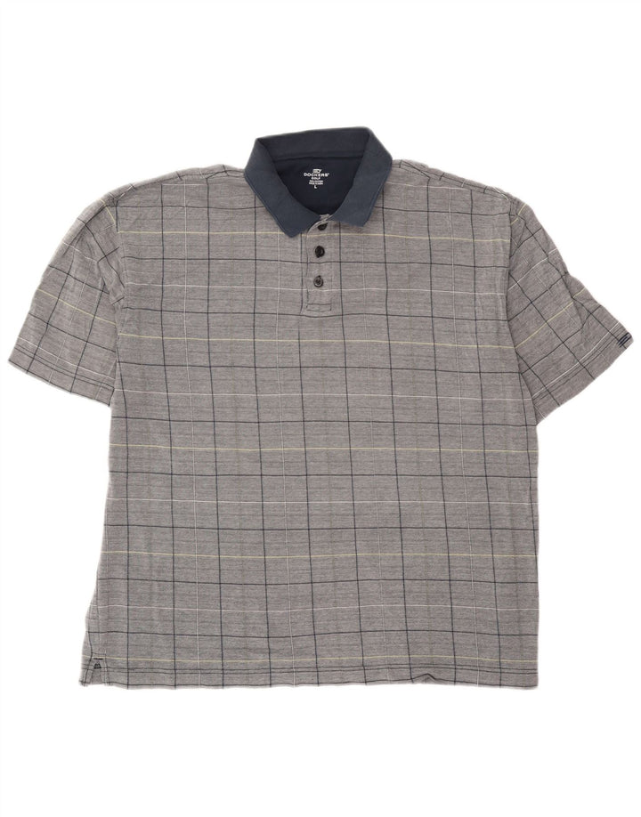 Tricou polo Dockers Rugby pentru bărbați, bumbac cu carouri albastre mari