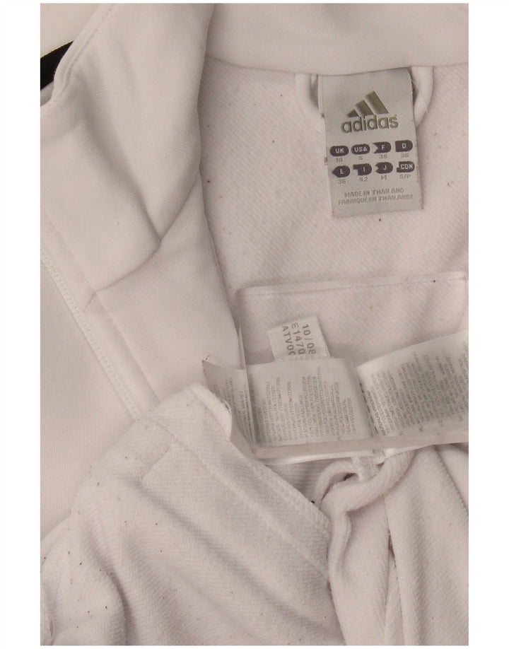 ADIDAS Womens Tracksuit Top Jacket UK 10 Small White Polyester Vintage Adidas and Second-Hand Adidas from Messina Hembry 