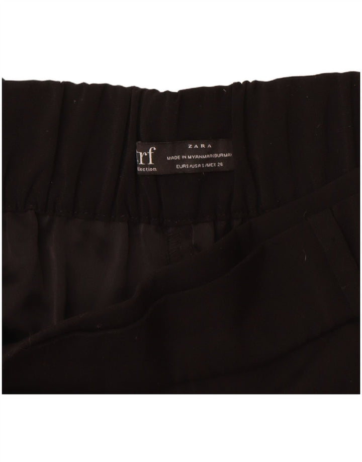 Pantaloni tăiați pentru femei Zara cu picioare largi Mici L26 L25 Poliester negru