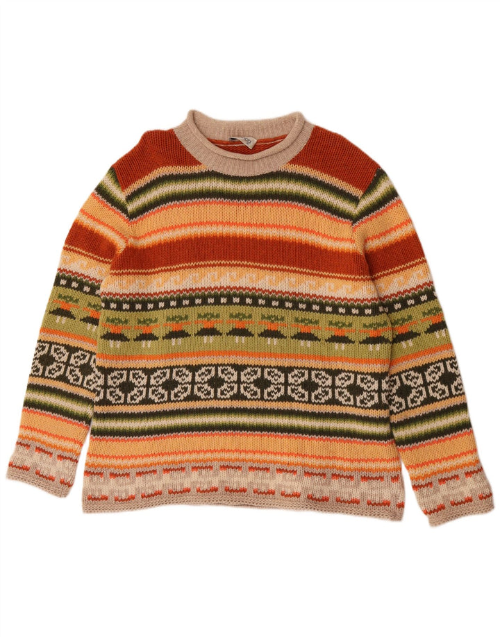 Pulover Pulover Femei Bianca Gât țestoasă IT 46 Large Multicolor