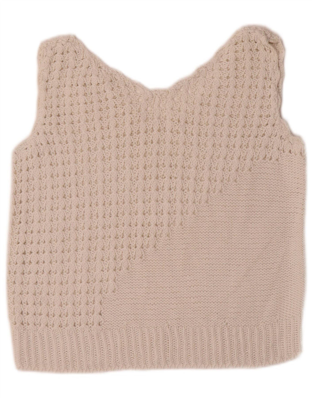Vintage Womens Crop Vest Tank Top UK 10 Small White