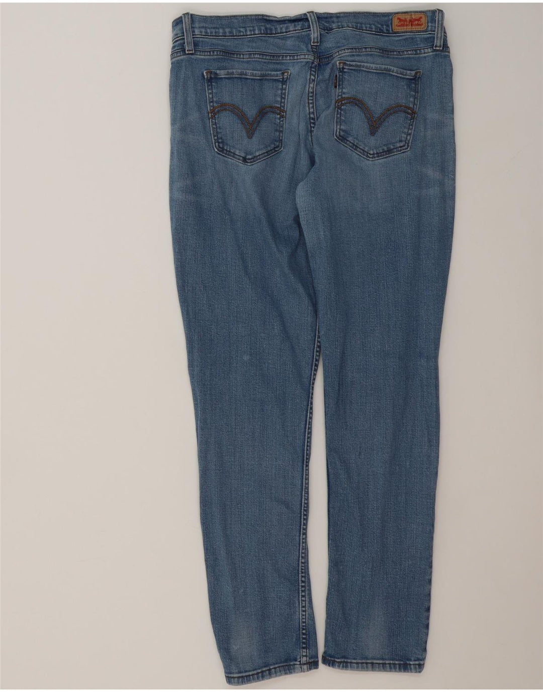 LEVI'S Womens 524 Super Low Straight Jeans W32 L32 Blue Cotton Vintage Levi's and Second-Hand Levi's from Messina Hembry 