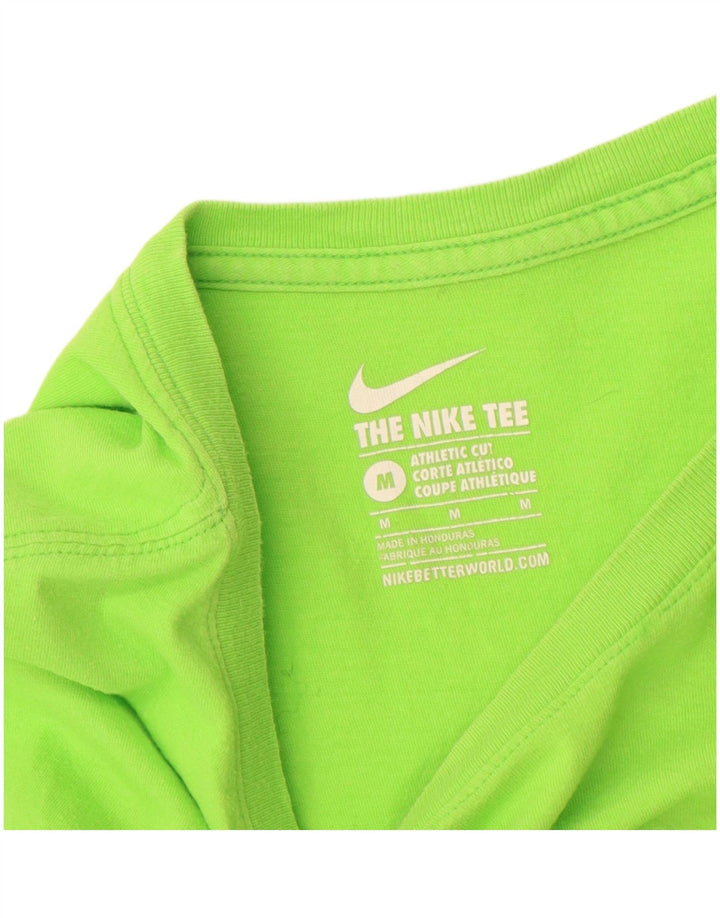 Tricou cu croi atletic NIKE pentru bărbați, top din bumbac verde mediu