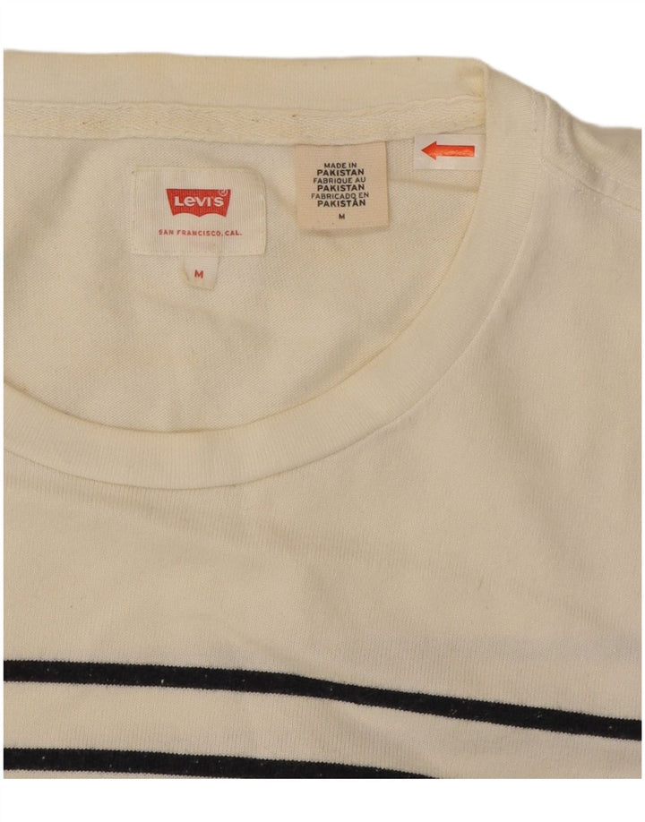 Top Levi's pentru bărbați cu mânecă lungă, bumbac cu dungi albe medii