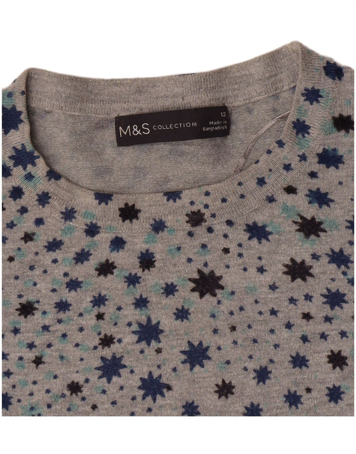 Pulover pentru femei Marks & Spencer cu decolteu triplu UK 12, gri mediu