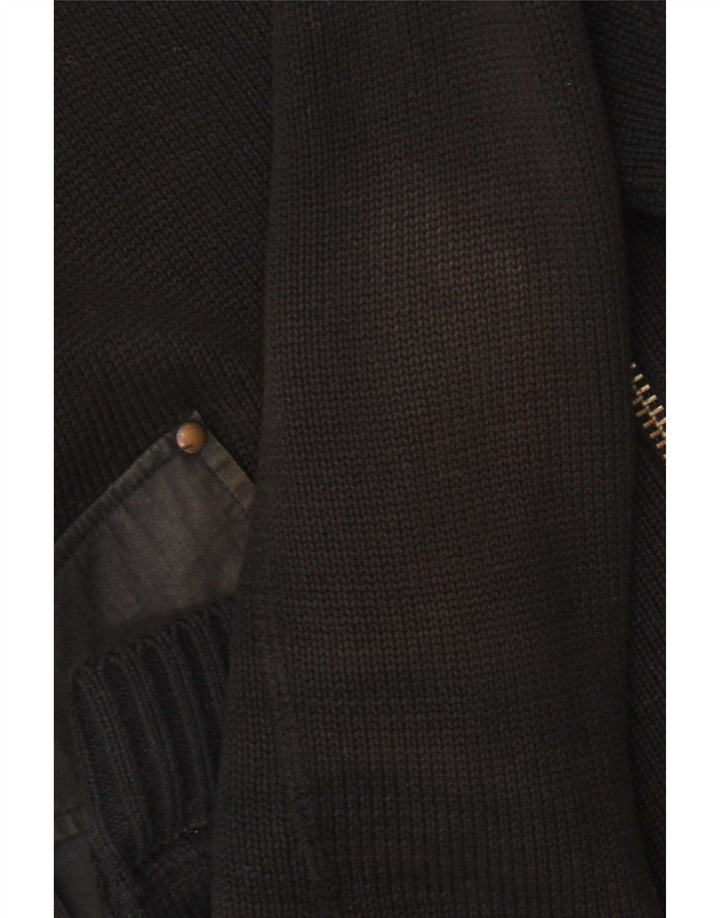 Pulover cardigan cu fermoar complet G-Star pentru bărbați, bumbac mediu negru