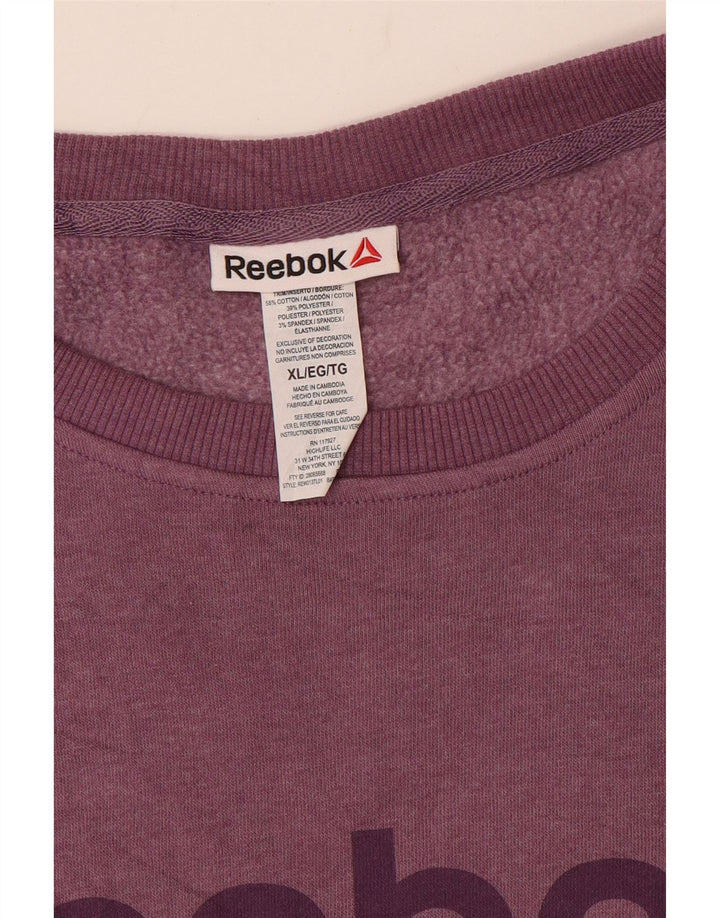 Pulover de hanorac supradimensionat pentru femei Reebok, UK 18 XL, bumbac violet
