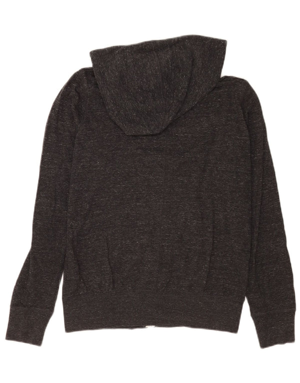 Pulover Nike pentru femei, cu fermoar, cu capota, UK 12, bumbac cu pete gri mediu