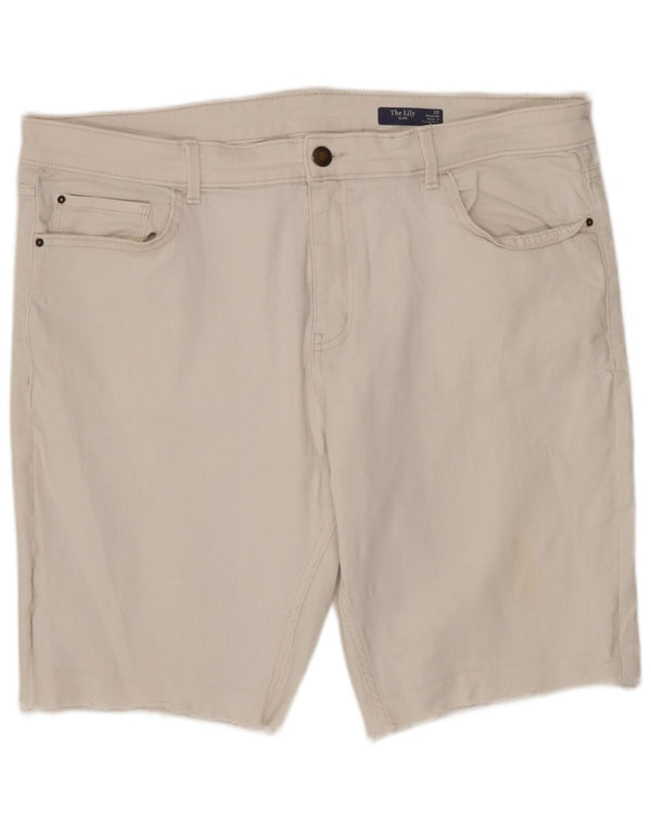 MARKS & SPENCER Pantaloni scurți din denim The Lily Slim Fit UK 20 2XL W40 Alb