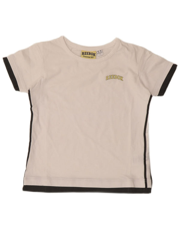 Tricou de antrenament pentru băieți Reebok Top 13-14 ani XL, bumbac color bloc alb