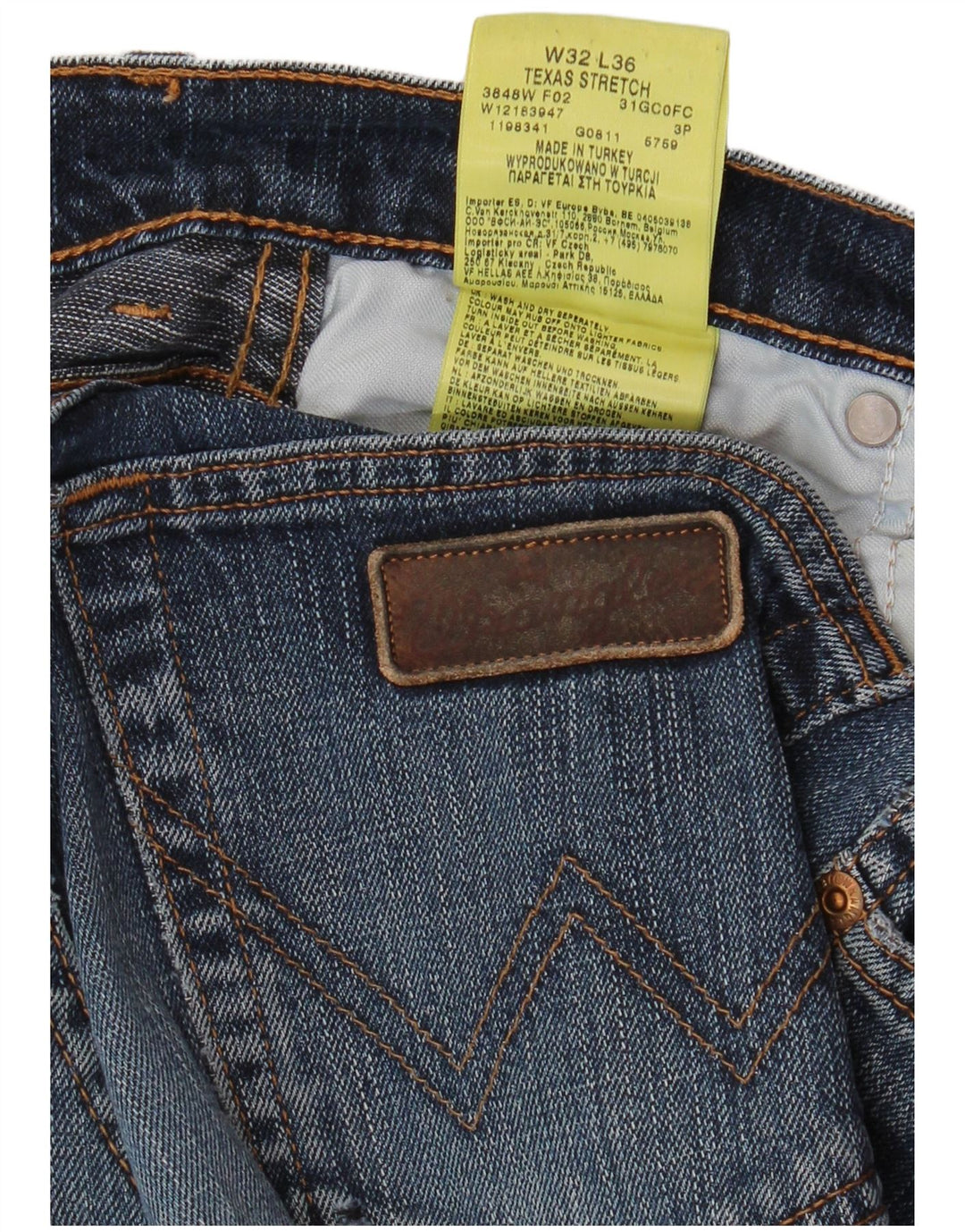WRANGLER Blugi drepte pentru bărbați Texas Stretch W32 L36 Bumbac albastru