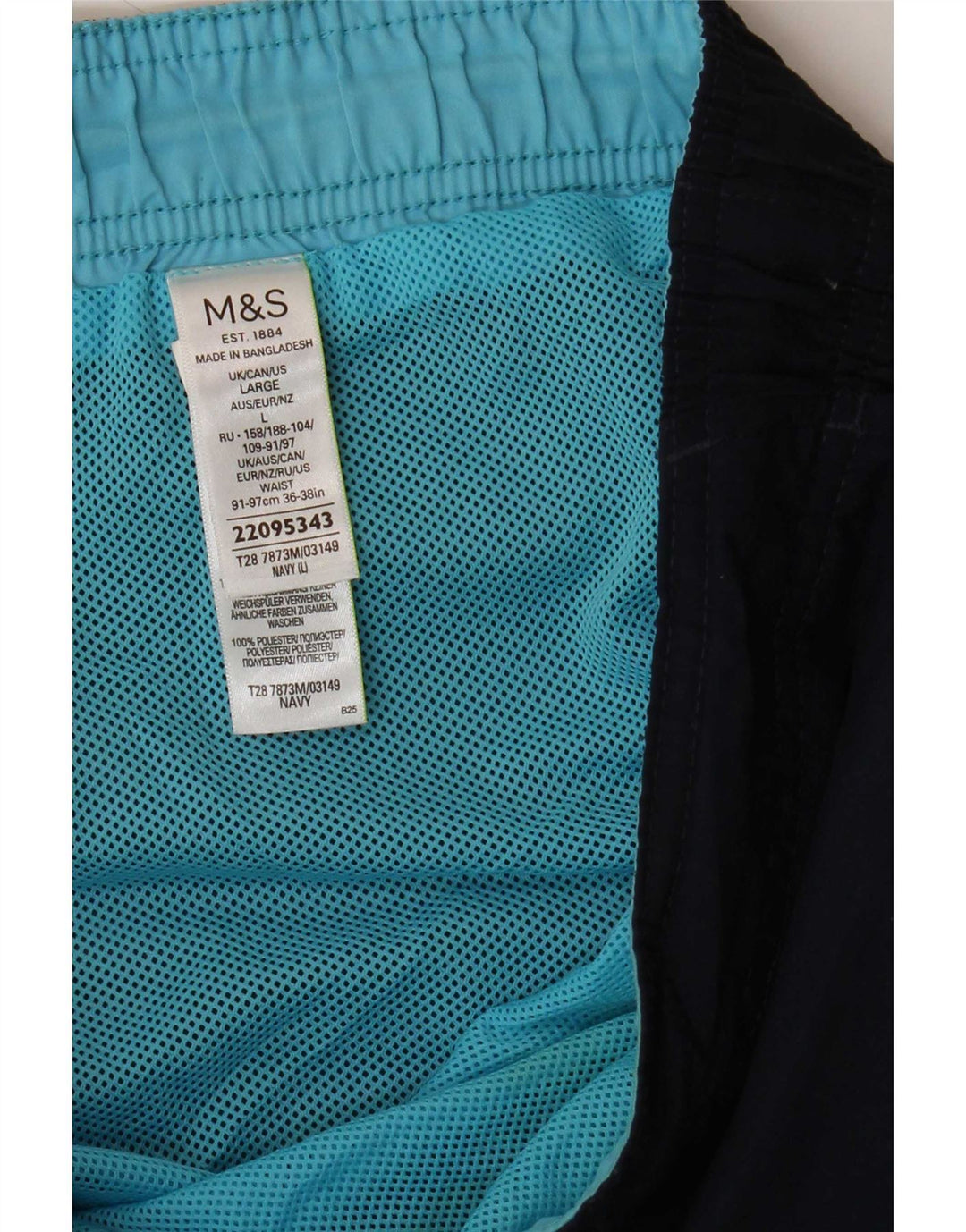 Pantaloni scurți de înot pentru bărbați Marks & Spencer, mari, albastru, poliester