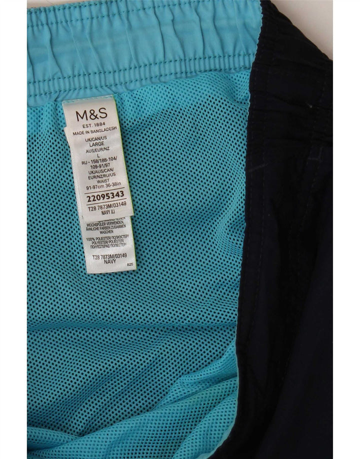Pantaloni scurți de înot pentru bărbați Marks & Spencer, mari, albastru, poliester