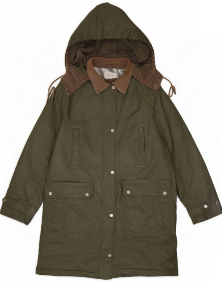 Jachetă pentru femei Marks & Spencer din bumbac cerat cu glugă, UK 12 Medium Khaki