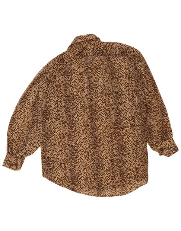 Cămașă militară pentru femei VINTAGE UK 14 Medium Brown Animal Print