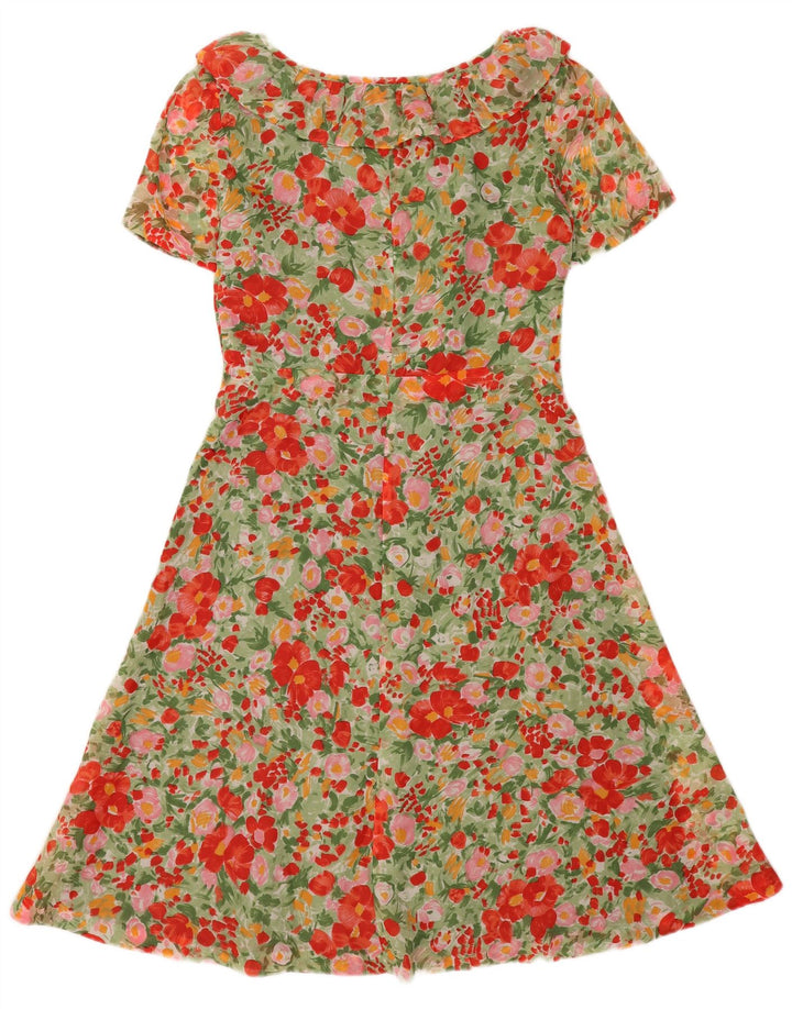 Rochie vintage pentru femei în linie A UK 12 Poliamidă florală multicoloră medie