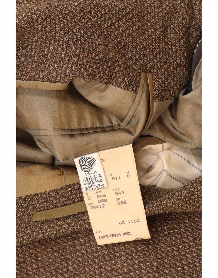 Blazer pentru bărbați Hugo Boss cu 3 nasturi EU 52 XL Lână virgină maro