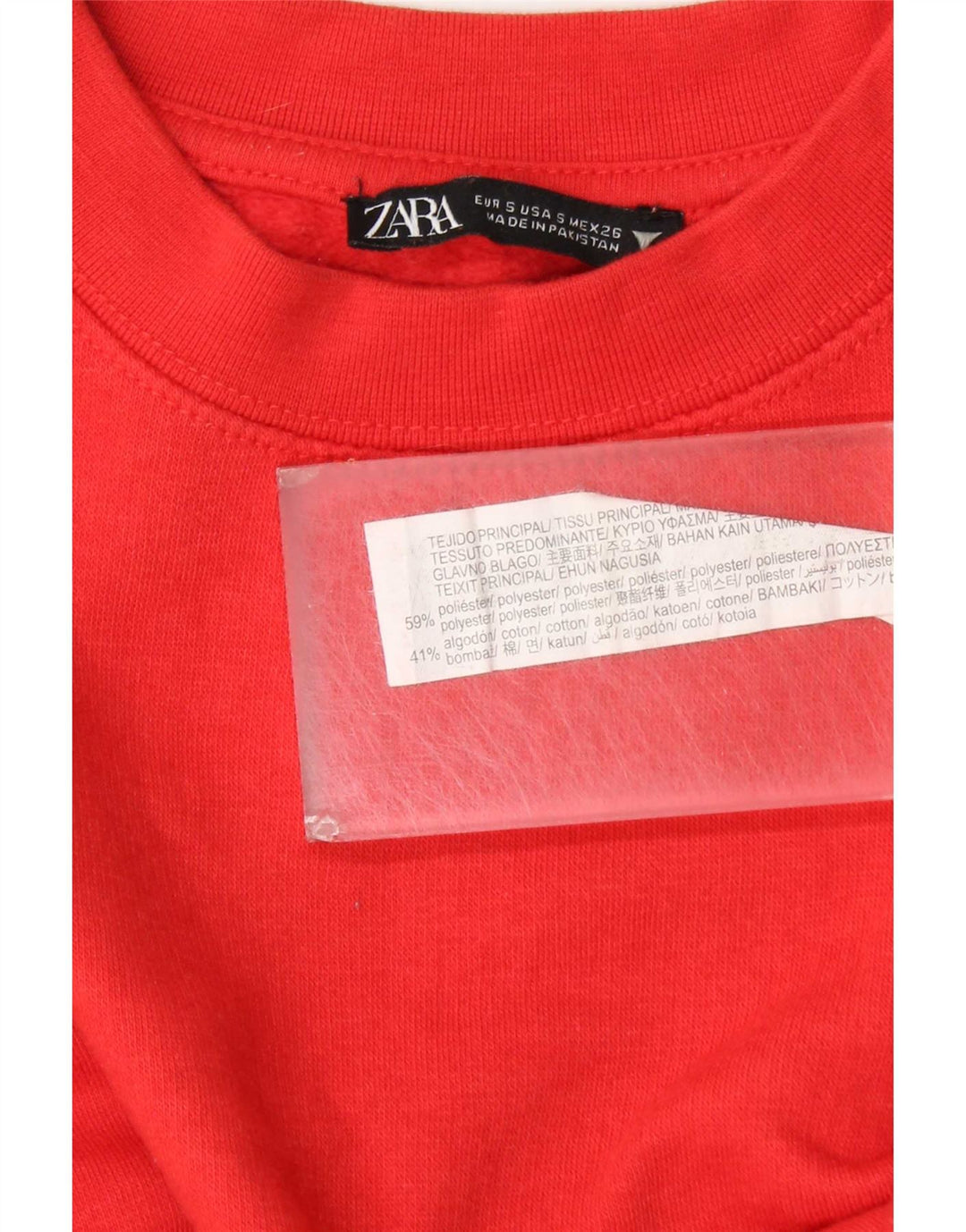 Pulover supradimensionat pentru femei Zara UK 10 Poliester roșu mic