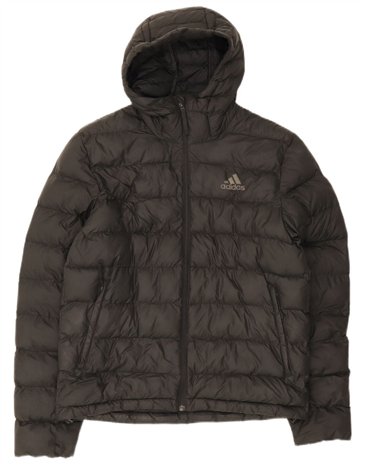 Jachetă căptușită cu glugă Adidas pentru bărbați UK 38 Poliester mediu negru