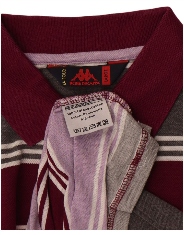 Cămașă polo pentru bărbați Kappa, bumbac cu dungi multicolore