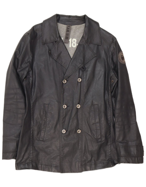 Jachetă pentru bărbați vintage din bumbac cerat IT 46 Small Black